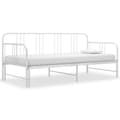 Miniatyrbilde 1 av 10: vidaXL Uttrekkbar ramme til sovesofa hvit metall 90x200 cm