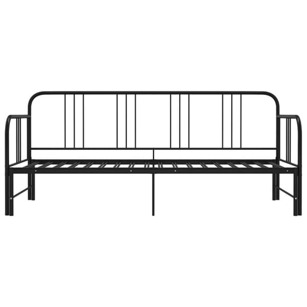 vidaXL Utdragbar sängram bäddsoffa svart metall 90x200 cm