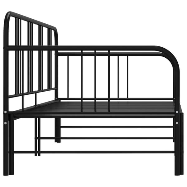 vidaXL Utdragbar sängram bäddsoffa svart metall 90x200 cm