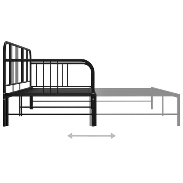 vidaXL Utdragbar sängram bäddsoffa svart metall 90x200 cm