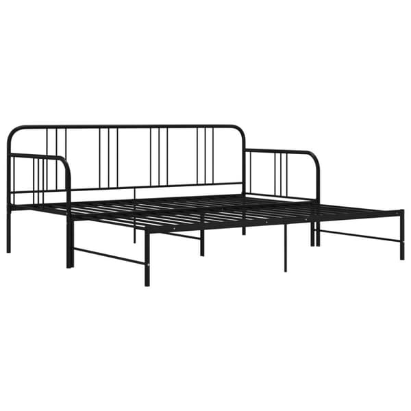vidaXL Utdragbar sängram bäddsoffa svart metall 90x200 cm