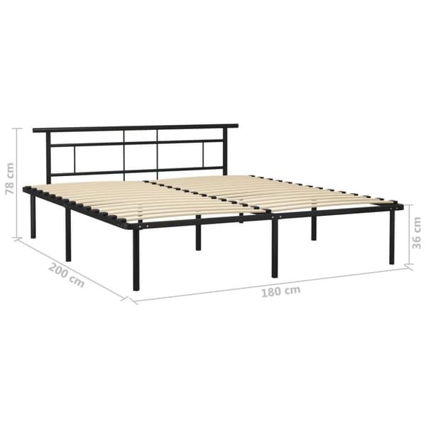 vidaXL sengestel 180x200 cm metal sort change1
