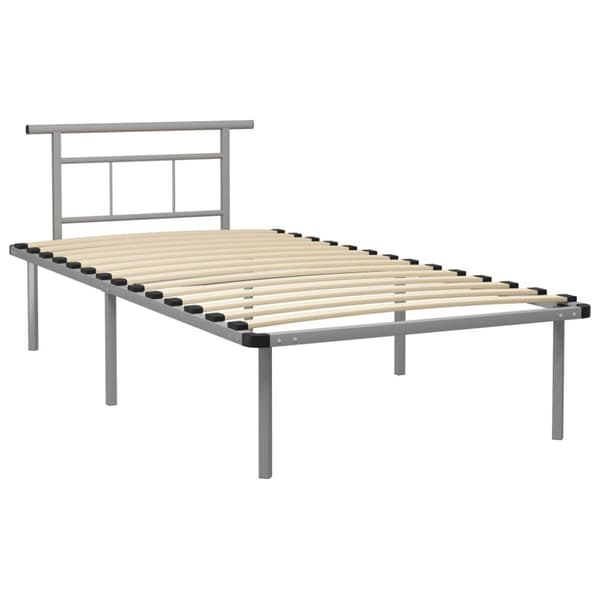 vidaXL Sängynrunko/sänky harmaa metalli 100x200 cm
