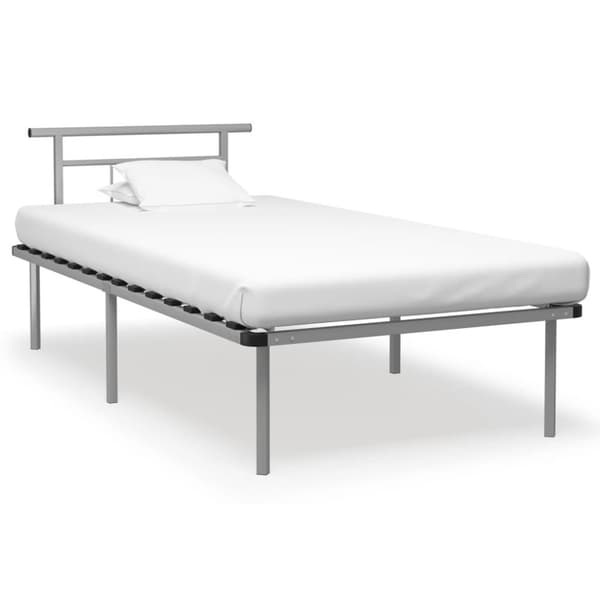 vidaXL Sängynrunko/sänky harmaa metalli 100x200 cm