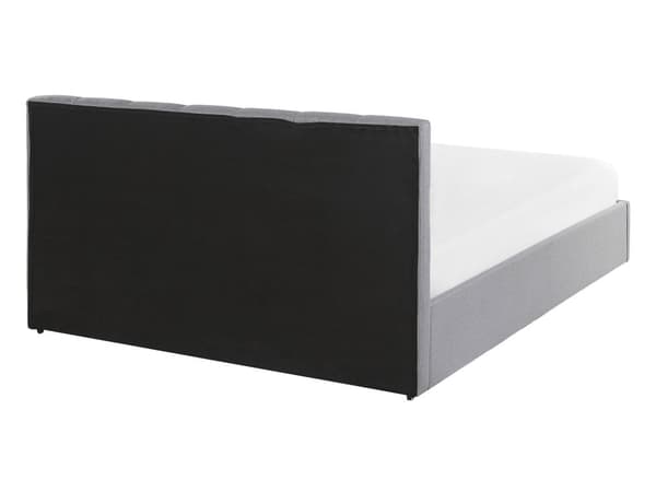 Seng i Grå Stof Polster 140x200 cm 1 5 Mands Sengestel med Opbevaring Lamelbund til Sengetøj Puder og Dekorativ Soveværelse Quiltet Sengegavl
