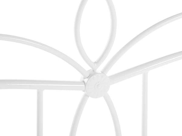 Seng Hvid Metal 140 x 200 cm Moderne Trekvart Metalseng til Pigeværelset Indretning Sengeramme med Dekorativ Hovedgærde