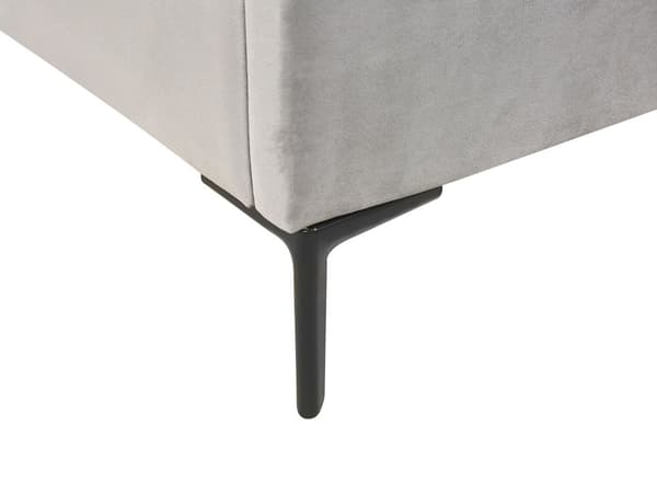 Sänky vaaleanharmaa sametti kangas 160 x 200 cm metallijalat nostettava säilytystila