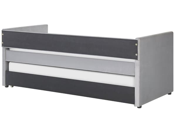 Dagbädd Ljusgrå Sammet 90 x 200 cm Enkelsäng Glamour Dekorativ