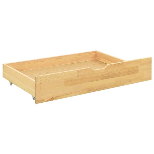 vidaXL Seng/Sengeramme med 2 skuffer heltre furu 90x200 cm change1