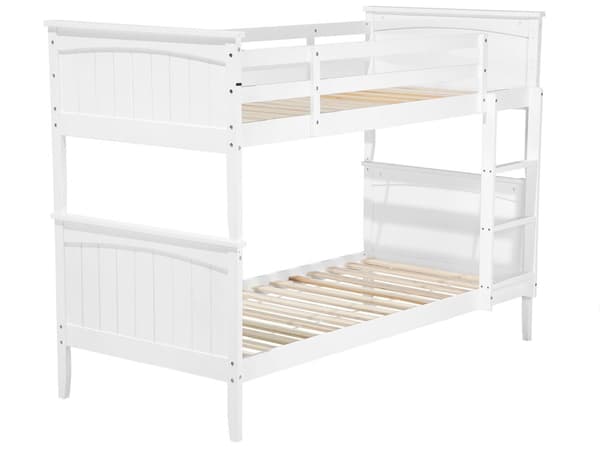 Våningssäng med Förvaring 2 Lådor Vit Trä Tall 90 x 200 cm Barn Sovrum Barnrum