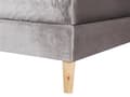 Miniatyrbillede 6 af 9: Kontinentalseng i Grå Velour med Træben 160 x 200 cm med Madras og Quiltet Sengegavl Moderne Design