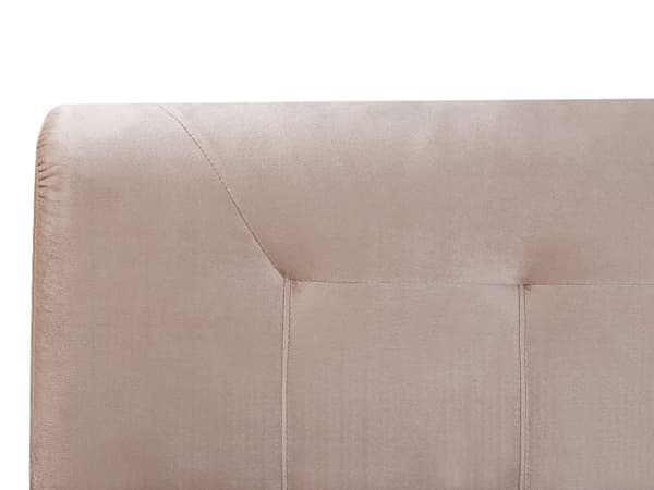 Jenkkisänky beige sametti verhoilu 180 x 200 cm sängynpääty joustinpatja moderni tyyli
