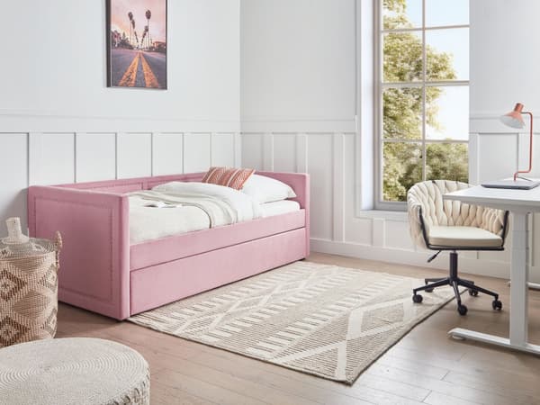 Dagbädd Sängram Rosa Manchester 90 x 200 cm Säng Glam