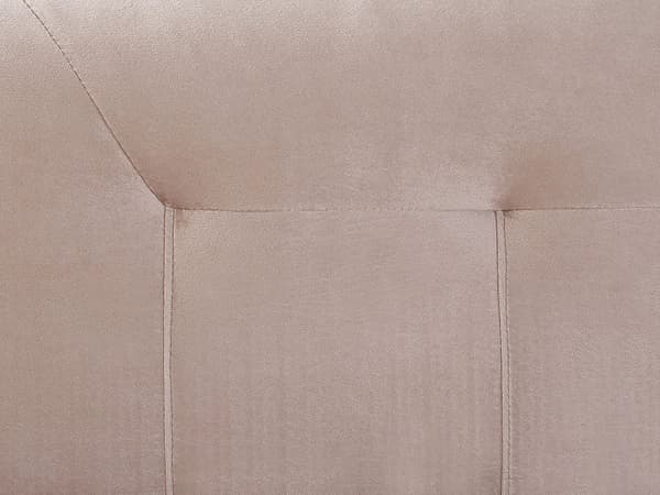 Dubbelsäng Beige Sammet 160 x 200 cm med Madrass Stoppad Huvudgavel Träben