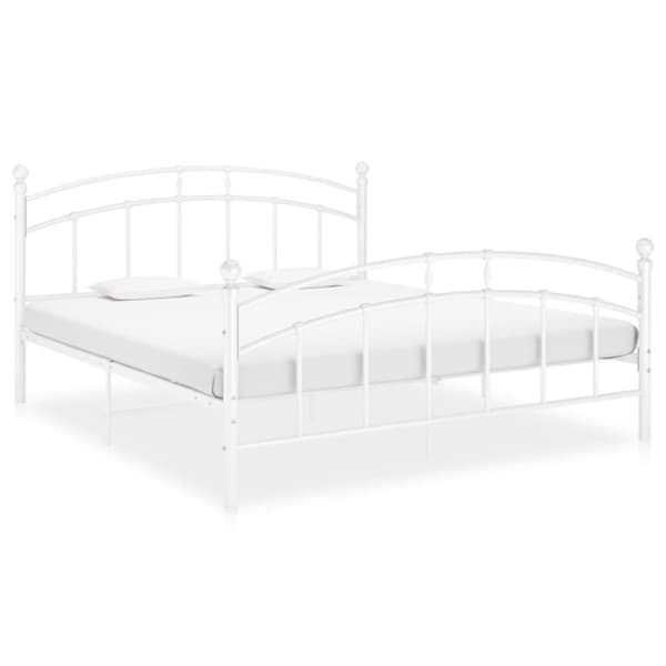 vidaXL Seng/Sengeramme hvit metall 140x200 cm change1