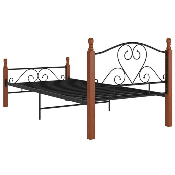 vidaXL Seng/Sengeramme svart metall 90x200 cm change1