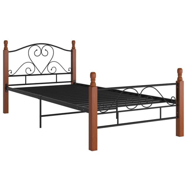 vidaXL Seng/Sengeramme svart metall 90x200 cm change1