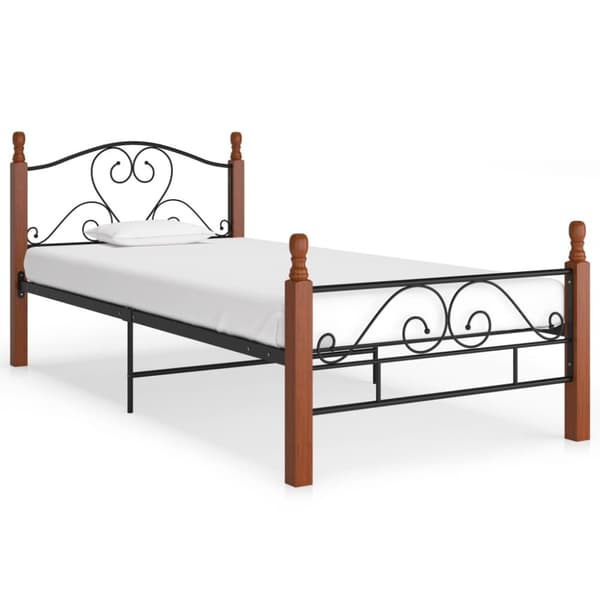 vidaXL Seng/Sengeramme svart metall 90x200 cm change1