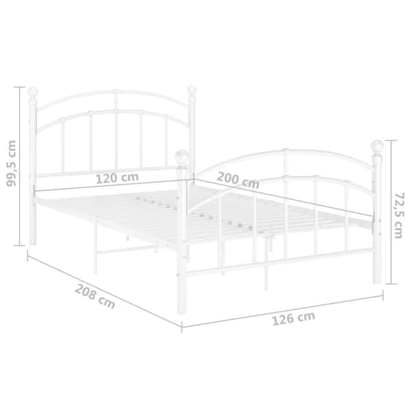 vidaXL Seng/Sengeramme hvit metall 120x200 cm change1
