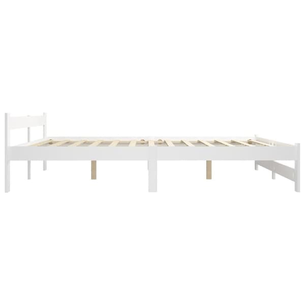 vidaXL Sängram utan madrass vit massiv furu 160x200 cm