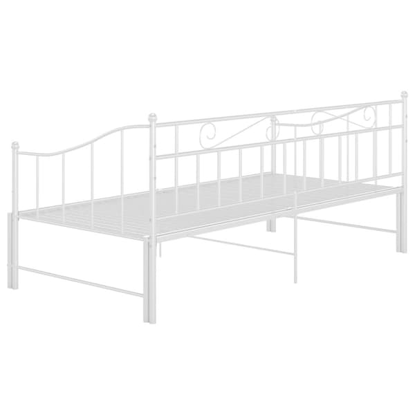 vidaXL Uttrekkbar ramme til sovesofa hvit metall 90x200 cm