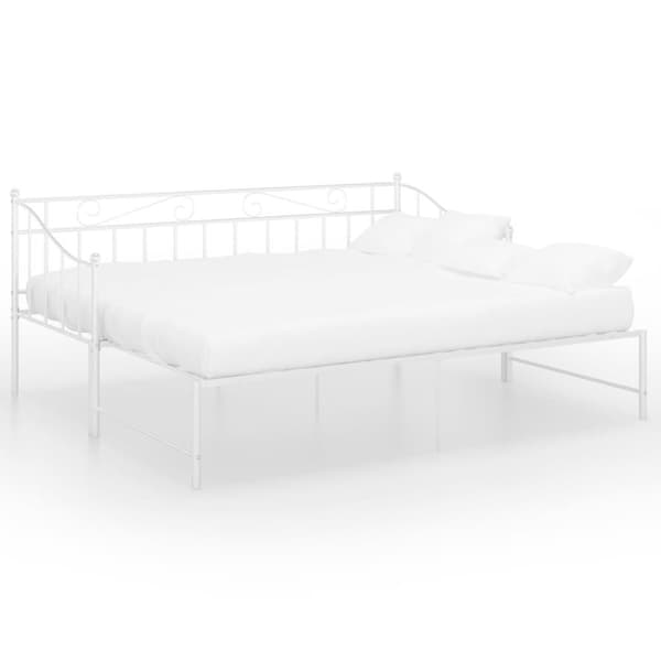 vidaXL Uttrekkbar ramme til sovesofa hvit metall 90x200 cm