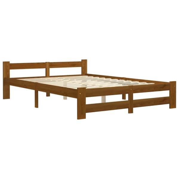 vidaXL Seng/Sengeramme honningbrun heltre furu 120x200 cm change1