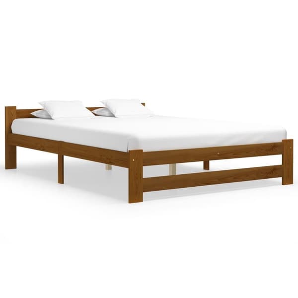 vidaXL Seng/Sengeramme honningbrun heltre furu 120x200 cm change1