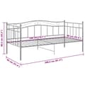 Miniatyrbilde 9 av 9: vidaXL Ramme til sovesofa grå metall 90x200 cm