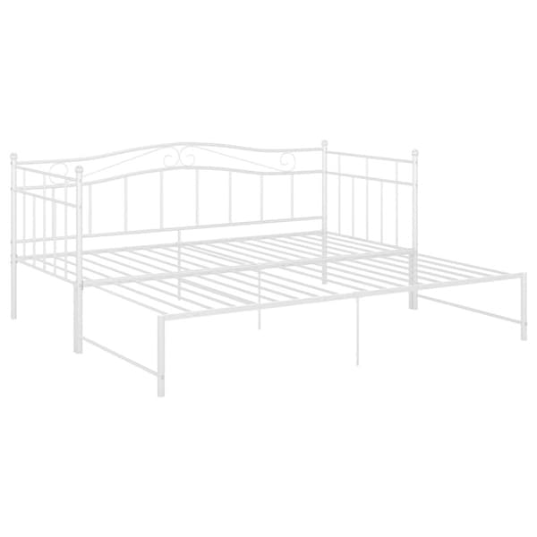 vidaXL Utdragbar sängram bäddsoffa vit metall 90x200 cm