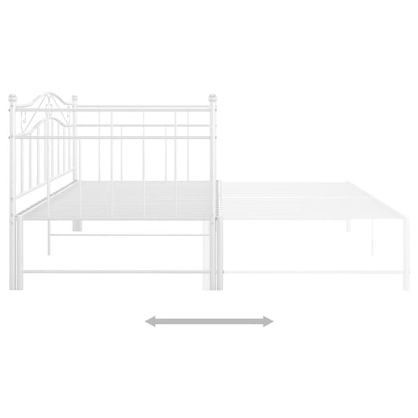vidaXL Utdragbar sängram bäddsoffa vit metall 90x200 cm