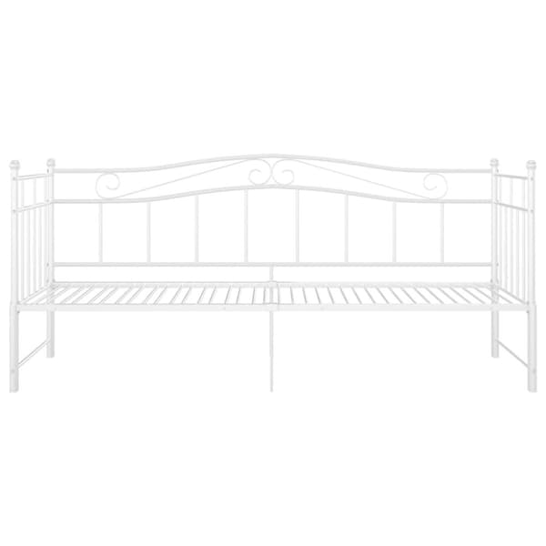 vidaXL Utdragbar sängram bäddsoffa vit metall 90x200 cm