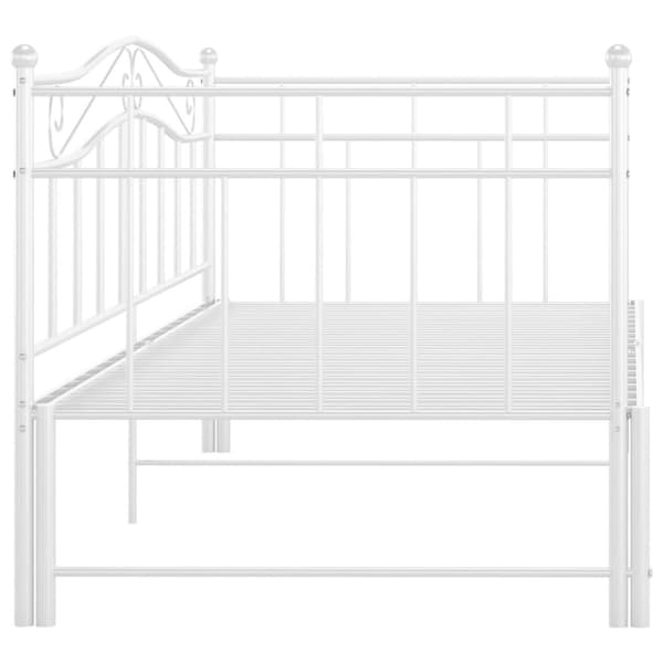 vidaXL Utdragbar sängram bäddsoffa vit metall 90x200 cm