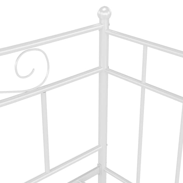 vidaXL Utdragbar sängram bäddsoffa vit metall 90x200 cm