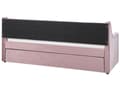 Miniatyrbillede 8 af 11: Sovesofa Lyserød Velour 90 x 200 cm Dekorativ Sofaseng Tuftet Quiltet Ryglæn med Knapper Udtræksseng Design til Pigeværelse Inspiration