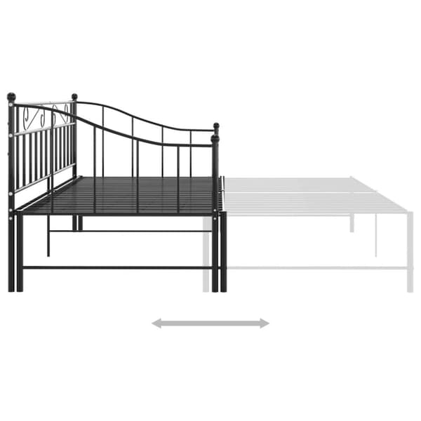 vidaXL sengestel til udtræksseng 90x200 cm metal sort
