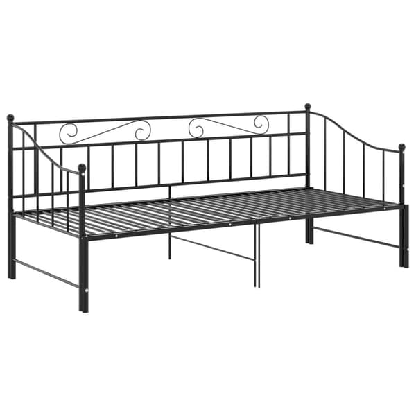vidaXL sengestel til udtræksseng 90x200 cm metal sort