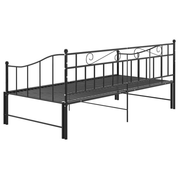 vidaXL sengestel til udtræksseng 90x200 cm metal sort