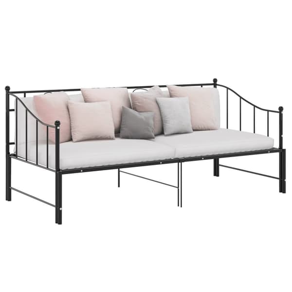 vidaXL sengestel til udtræksseng 90x200 cm metal sort