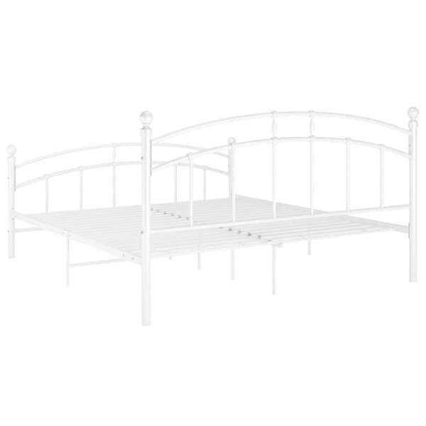 vidaXL sengestel 160x200 cm metal hvid change1