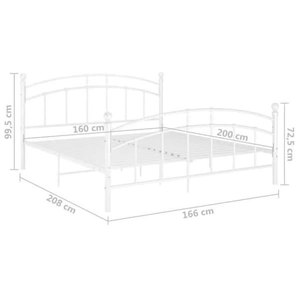 vidaXL sengestel 160x200 cm metal hvid change1