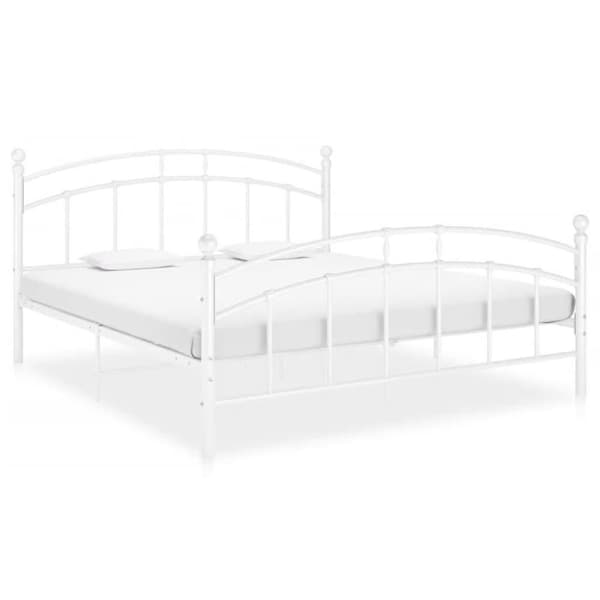 vidaXL sengestel 160x200 cm metal hvid change1