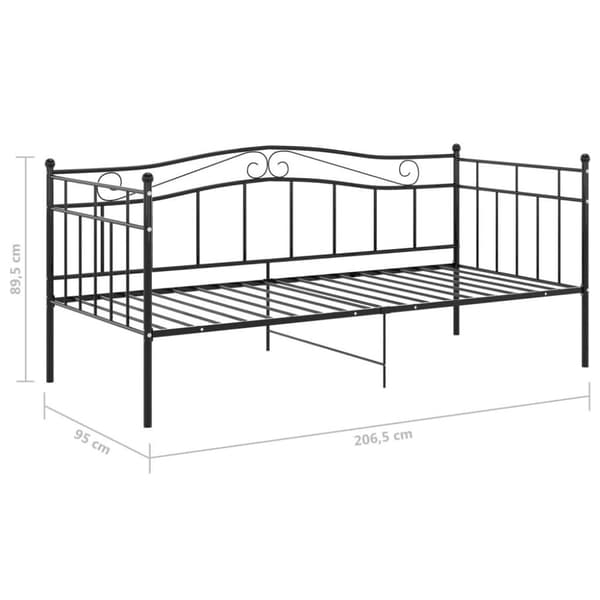 vidaXL Sohvasängyn runko musta metalli 90x200 cm
