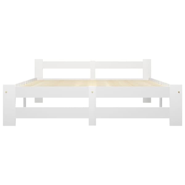 vidaXL sengestel 180x200 cm massivt fyrretræ hvid change1