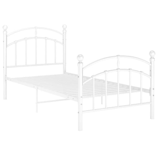 vidaXL Sängram vit metall 90x200 cm