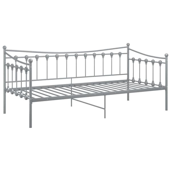 vidaXL Sängram bäddsoffa grå metall 90x200 cm