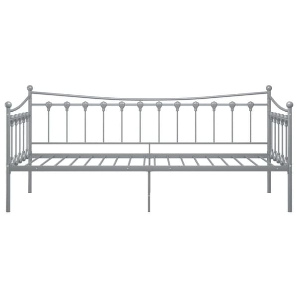 vidaXL Sängram bäddsoffa grå metall 90x200 cm