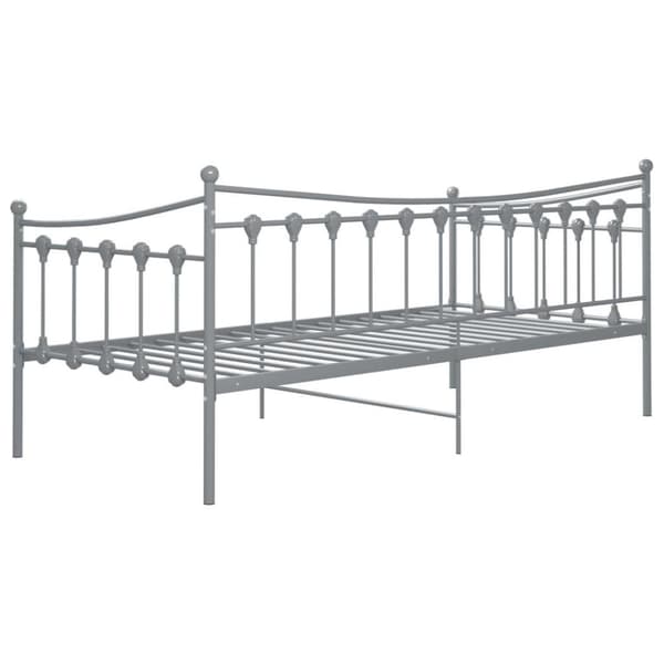 vidaXL Sängram bäddsoffa grå metall 90x200 cm