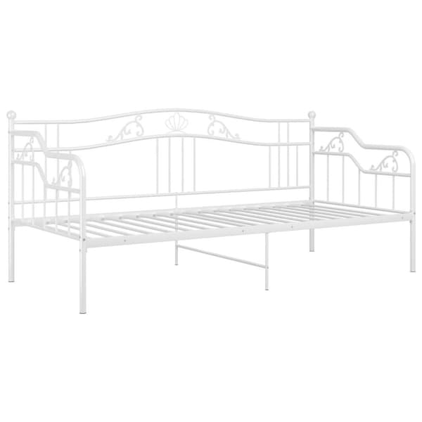 vidaXL Sängram bäddsoffa vit metall 90x200 cm