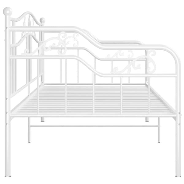 vidaXL Sängram bäddsoffa vit metall 90x200 cm